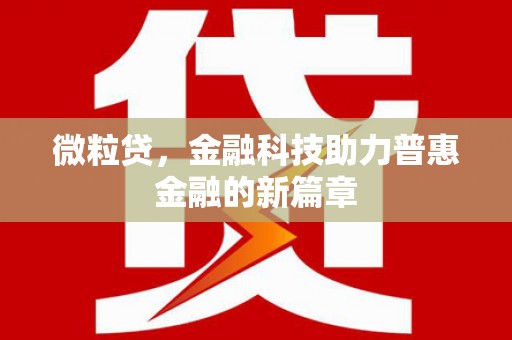 长葛微粒贷，金融科技助力普惠金融的新篇章