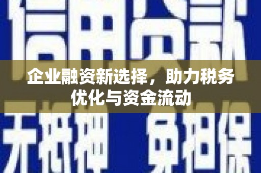 长葛企业融资新选择，助力税务优化与资金流动