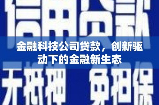长葛金融科技公司贷款，创新驱动下的金融新生态