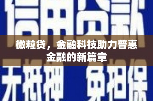 长葛微粒贷，金融科技助力普惠金融的新篇章