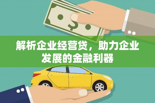 长葛解析企业经营贷，助力企业发展的金融利器