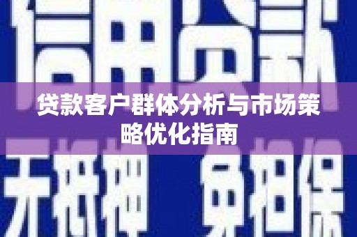 长葛贷款客户群体分析与市场策略优化指南
