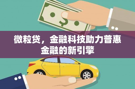 长葛微粒贷，金融科技助力普惠金融的新引擎