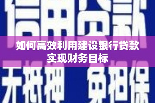 长葛如何高效利用建设银行贷款实现财务目标