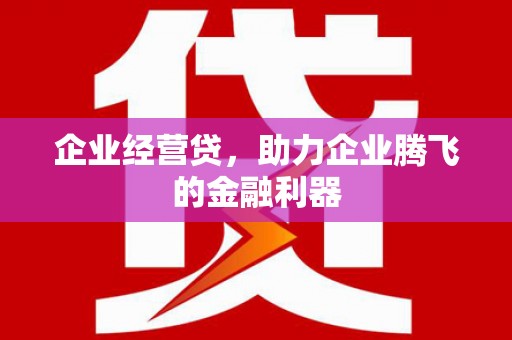长葛企业经营贷，助力企业腾飞的金融利器