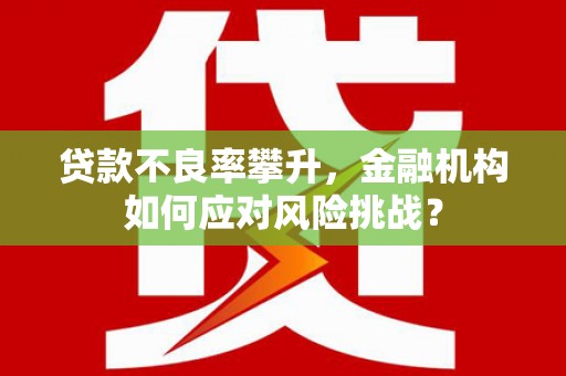 长葛贷款不良率攀升，金融机构如何应对风险挑战？