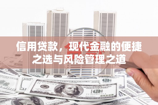 长葛信用贷款，现代金融的便捷之选与风险管理之道