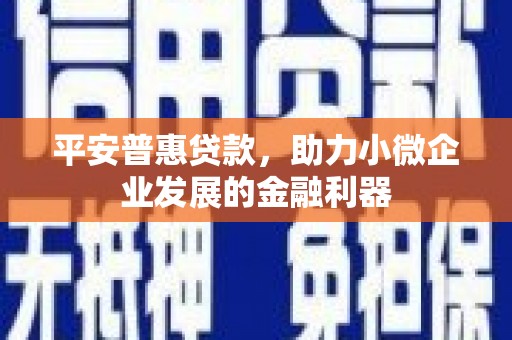 长葛平安普惠贷款，助力小微企业发展的金融利器