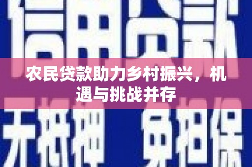 长葛农民贷款助力乡村振兴，机遇与挑战并存