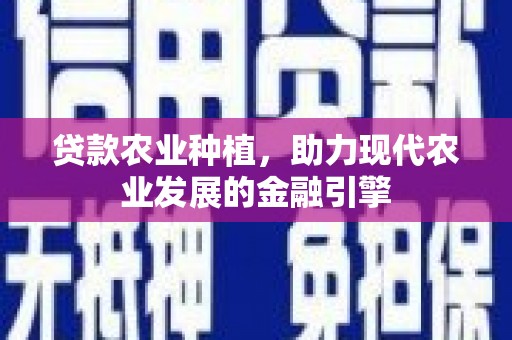 长葛贷款农业种植，助力现代农业发展的金融引擎