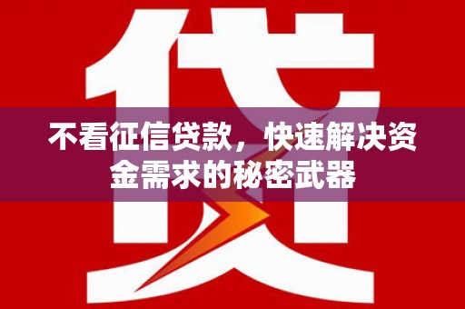 长葛不看征信贷款，快速解决资金需求的秘密武器