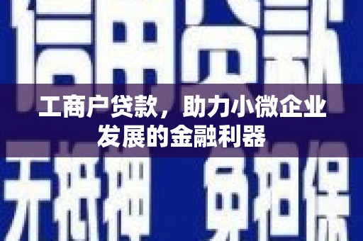 长葛工商户贷款，助力小微企业发展的金融利器
