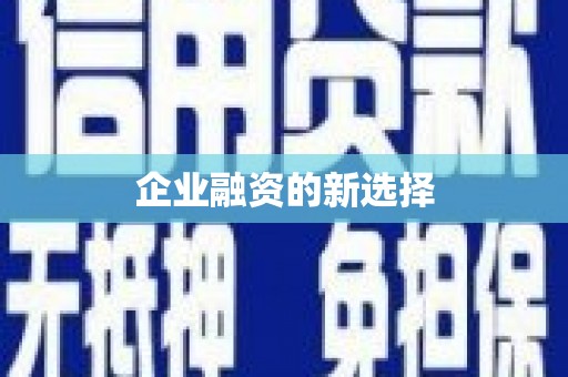 长葛企业融资的新选择