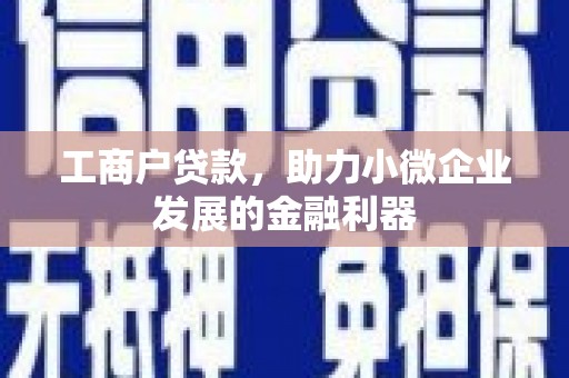长葛工商户贷款，助力小微企业发展的金融利器