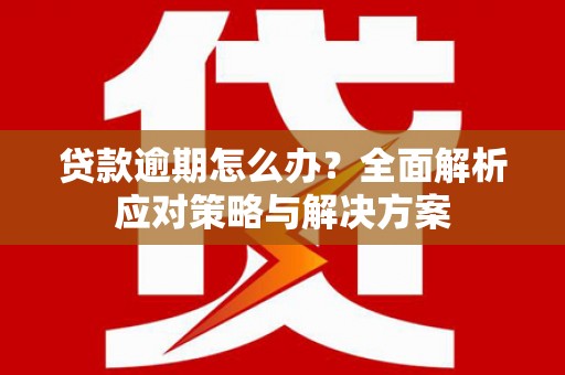 长葛贷款逾期怎么办？全面解析应对策略与解决方案